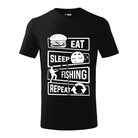 Dětské tričko pro rybáře Eat, sleep, fishing, repeat