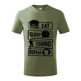 Dětské tričko pro rybáře Eat, sleep, fishing, repeat