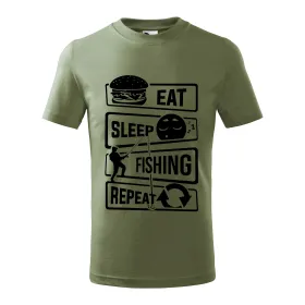 Dětské tričko pro rybáře Eat, sleep, fishing, repeat