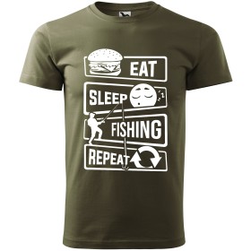 Pánské tričko pro rybáře Eat, sleep, fishing, repeat