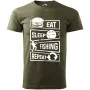 Pánské tričko pro rybáře Eat, sleep, fishing, repeat