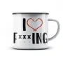 Plechový hrnek I love f***ing