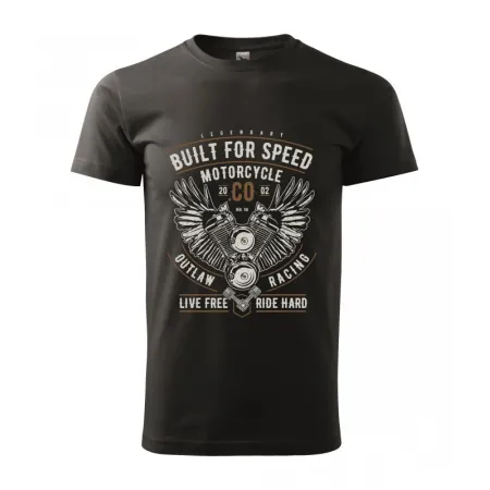 Pánské tričko Build for speed motorcycle - vel.S - černá