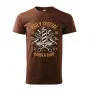 Pánské tričko Daily Special Barber Shop  - vel.S - hnědá