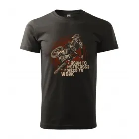 Pánské tričko Born to motocross  - vel.S - Černá