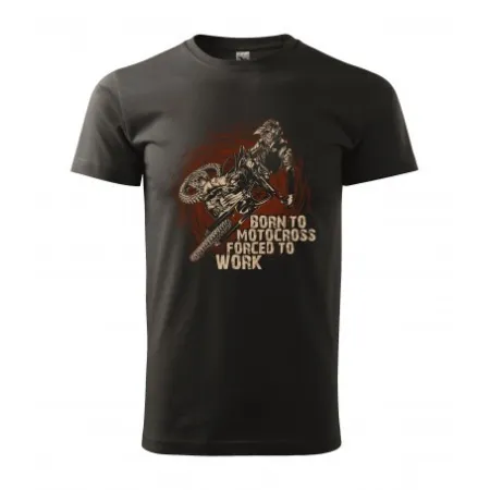 Pánské tričko Born to motocross  - vel.S - Černá