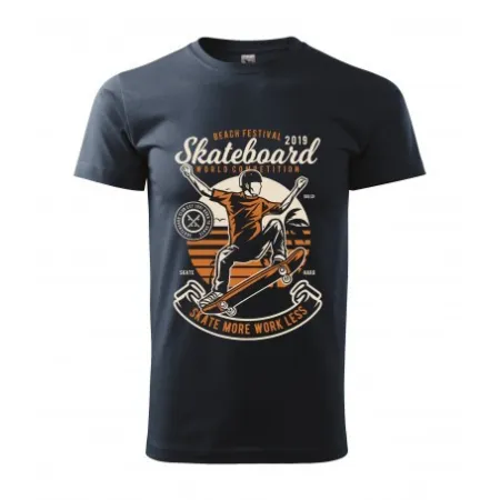 Pánské tričko Skateboard beach - vel.S - Modrá