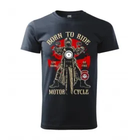 Pánské tričko Born to ride - vel.S - Modrá