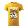 Pánské tričko Happy Camper - vel.M - Žlutá