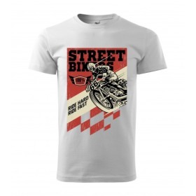 Pánské tričko Street biker - vel.M - Bílá