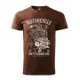Pánské tričko Motorcycle Engine - vel.M - Hnědá