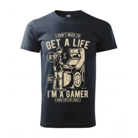 Pánské tričko Get a life - vel.M - Černá