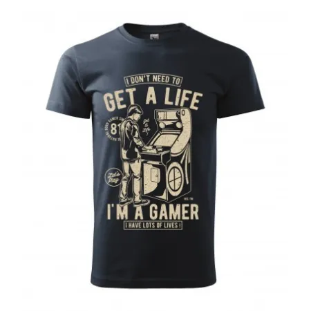 Pánské tričko Get a life - vel.M - Černá