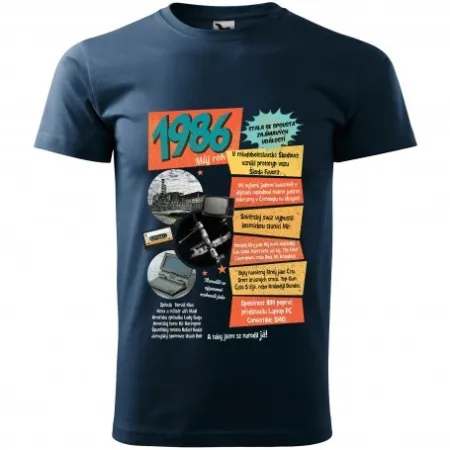 Pánské tričko 1986 - vel.L - Modrá