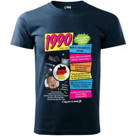 Pánské tričko 1990 - vel.L - Modrá