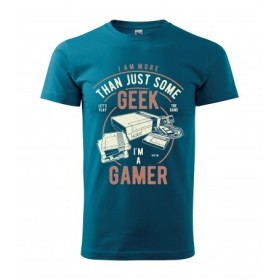 Pánské tričko geek gamer - vel.L - Petrolejová