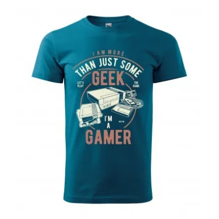 Pánské tričko geek gamer - vel.L - Petrolejová