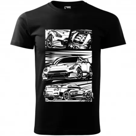 Pánské tričko GTR R35 detail - vel.L - Černá