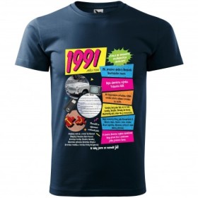 Pánské tričko 1991 - vel.XL - Modrá