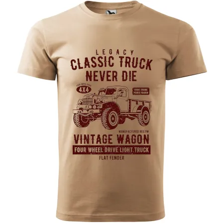 Pánské tričko Classic truck - vel.3XL - Písková