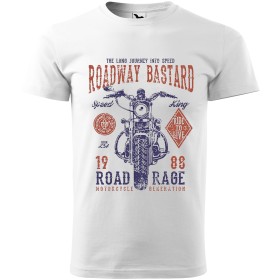Pánské tričko Roadway bastard - vel.3XL - Bílá
