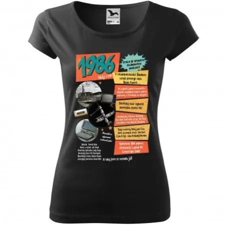 Dámské tričko 1986 - vel.XS - Černá
