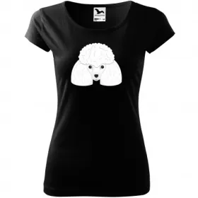 Dámské tričko Pudl (bílý) - vel.S - Černá