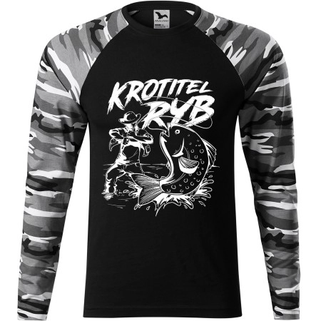 Pánské tričko pro rybáře Krotitel ryb - dlouhý rukáv