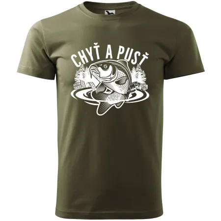 Pánské tričko pro rybáře Chyť a pusť - kapr
