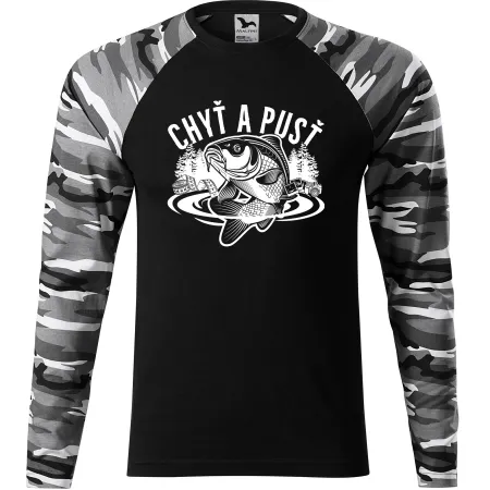 Pánské tričko pro rybáře Chyť a pusť - kapr - dlouhý rukáv