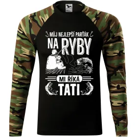 Pánské tričko pro rybáře Můj nejlepší parťák na ryby mi říká tati - dlouhý rukáv
