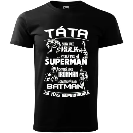 Pánské tričko táta superhrdina B&W