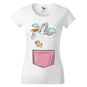 Dámské tričko s kapsou Dítě na cestě