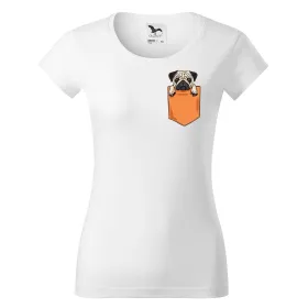 Dámské tričko s kapsičkou Mops