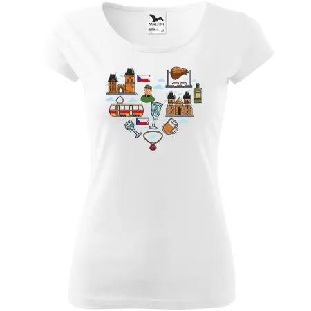 Dámské tričko Česko v srdci