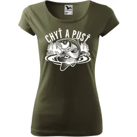 Dámské tričko pro rybářky Chyť a pusť - kapr