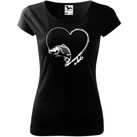 Dámské tričko pro rybářky Kapr v srdci