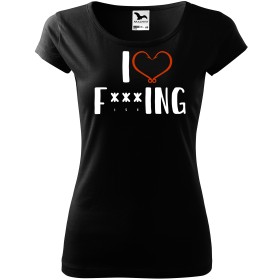 Dámské tričko pro rybářky I love F...ING
