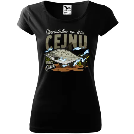 Dámské tričko pro rybářky Specialistka na lov cejnů