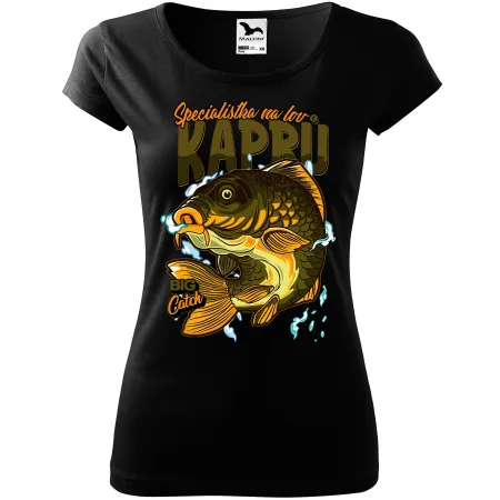 Dámské tričko pro rybářky Specialistka na lov kaprů