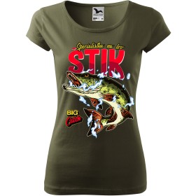 Dámské tričko pro rybářky Specialistka na lov štik