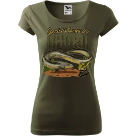 Dámské tričko pro rybářky Specialistka na lov úhořů