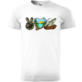Pánské tričko pro rybáře Peace, love, fishing