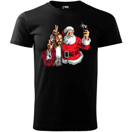 Pánské tričko Santa a Ježíš Best Friends