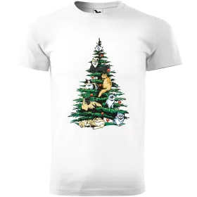 Pánské tričko Vánoční stromek - Kočky