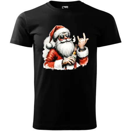 Pánské tričko Santa s pivem - Rocker