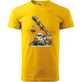 Pánské tričko Vánoční stroj - Autojeřáb