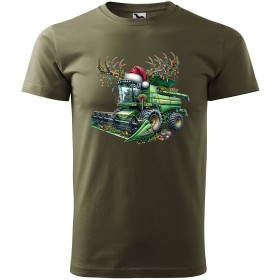 Pánské tričko Vánoční stroj - kombajn