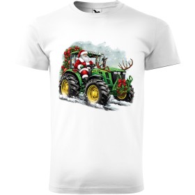 Pánské tričko Santa v traktoru