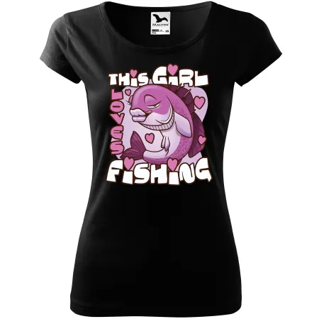 Dámské tričko pro rybářky This girl loves fishing